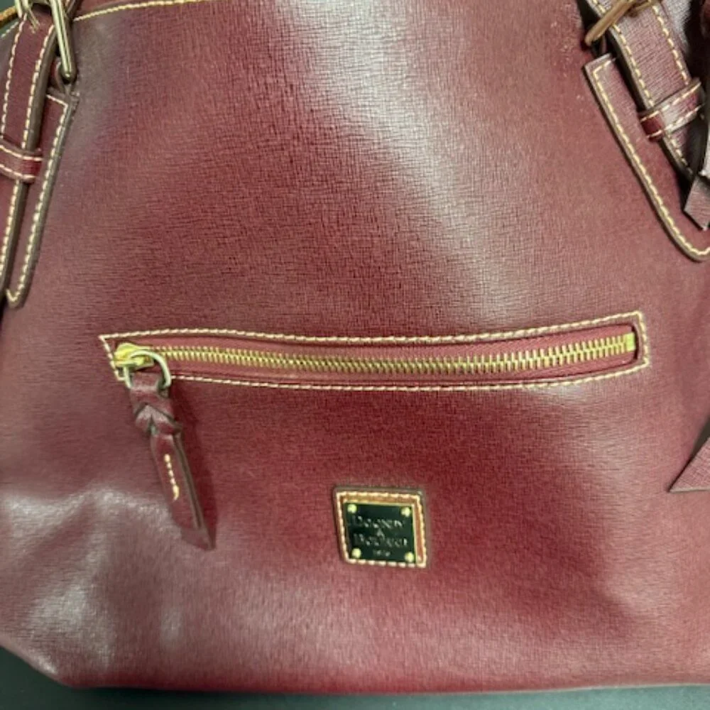 Dooney & Bourke Burgundy Leather Tote Shoulder Bag - Picture 8 of 8